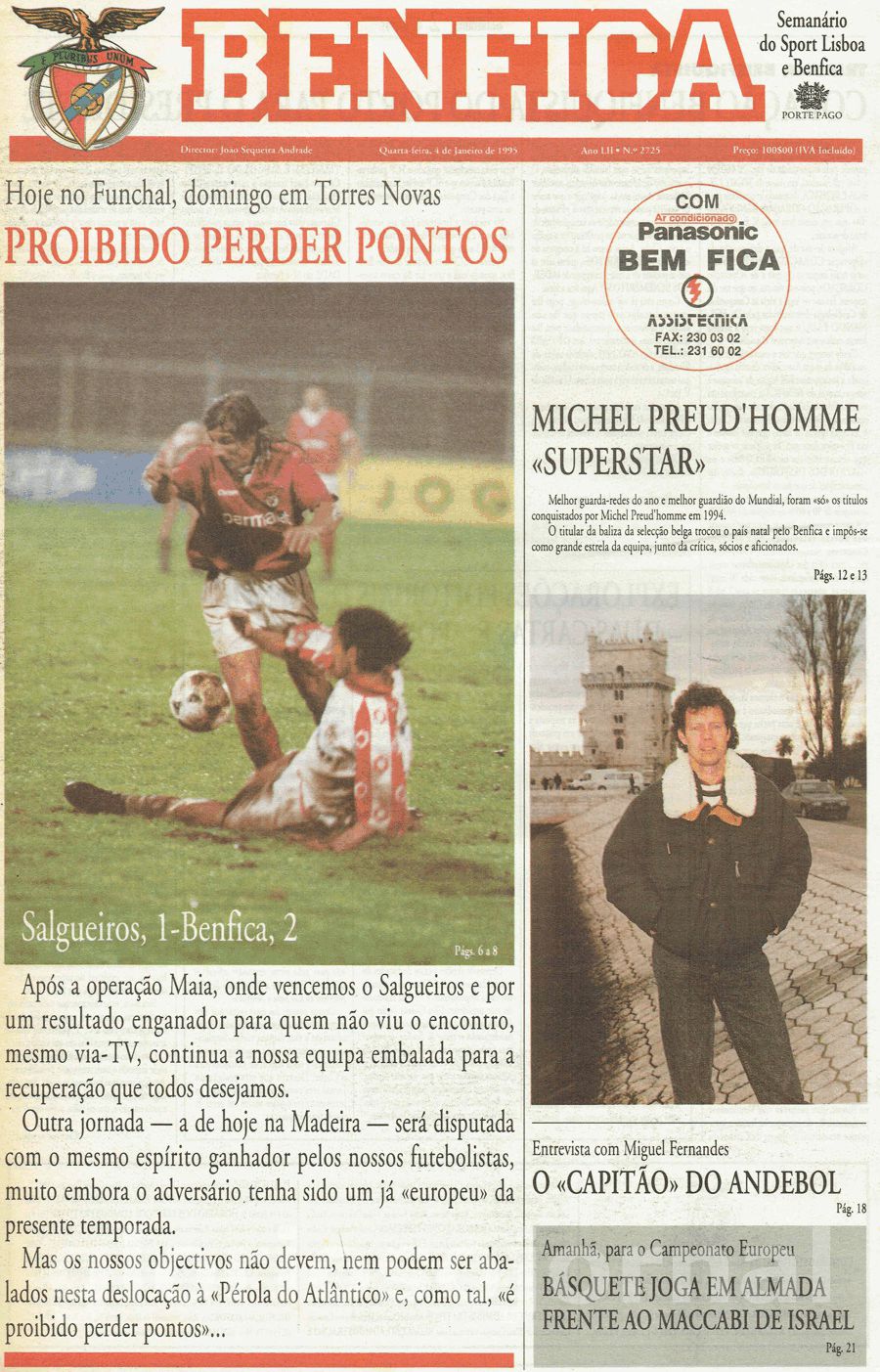 jornal o benfica 2725 1995-01-04